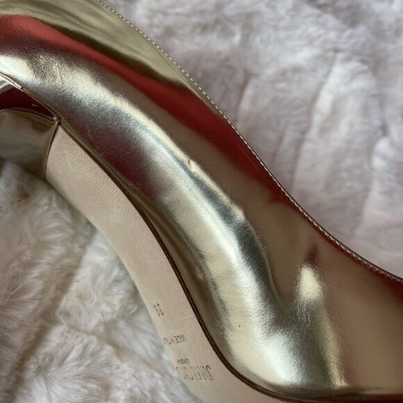 Jimmy Choo Romy 105mm Liquid Mirror Leather Gold - Picture 8 of 11